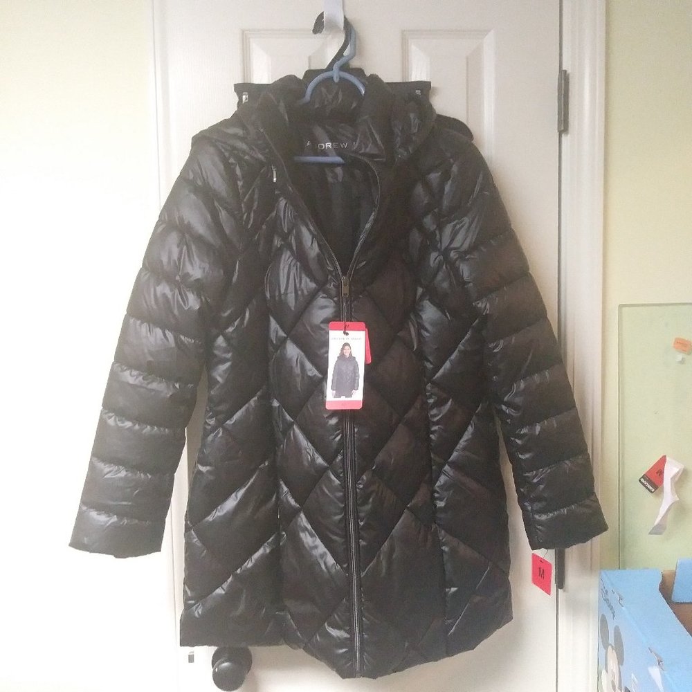 Andrew Marc Lightweight Packable Long Jacket New